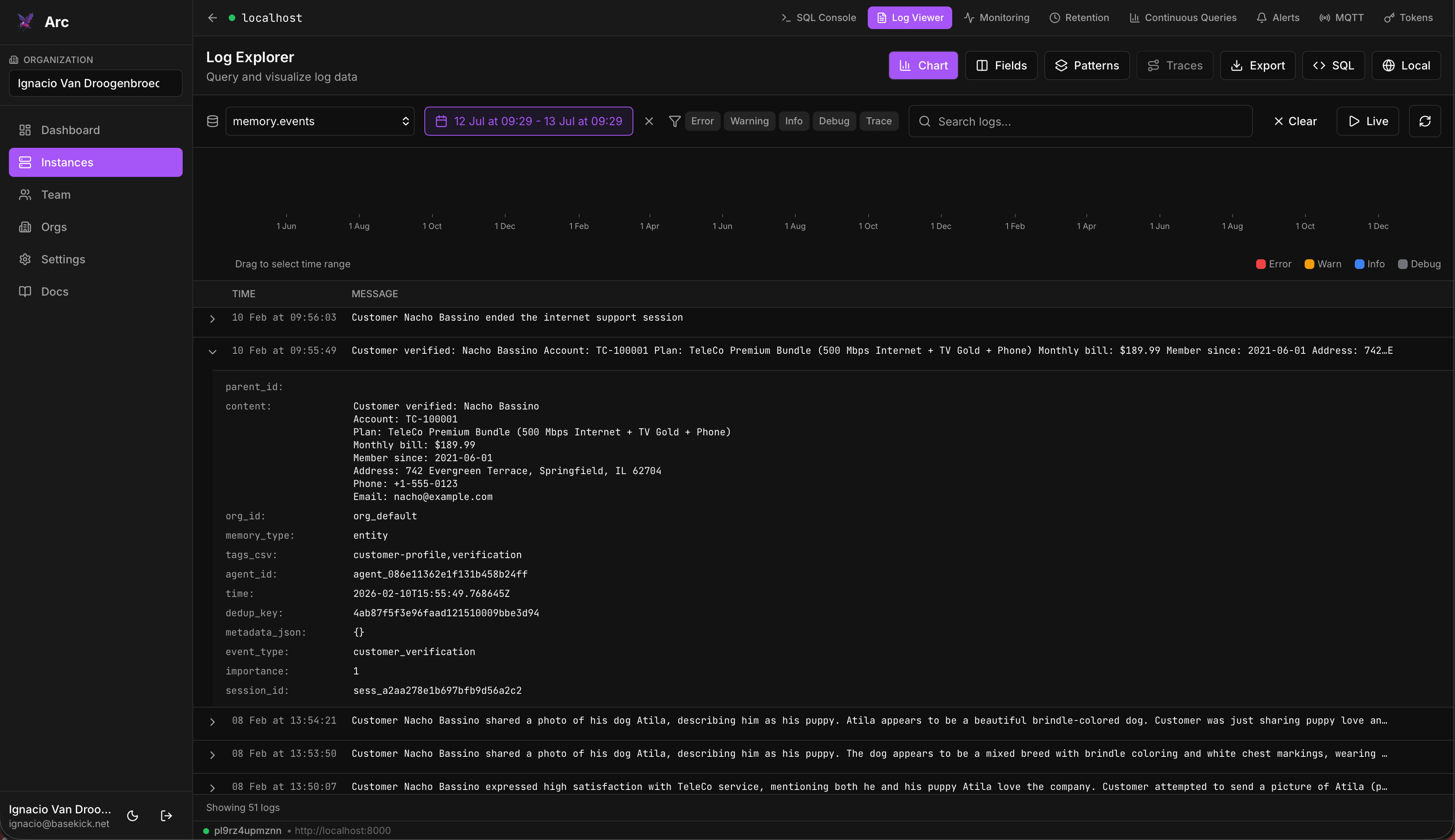 Launchpad log viewer