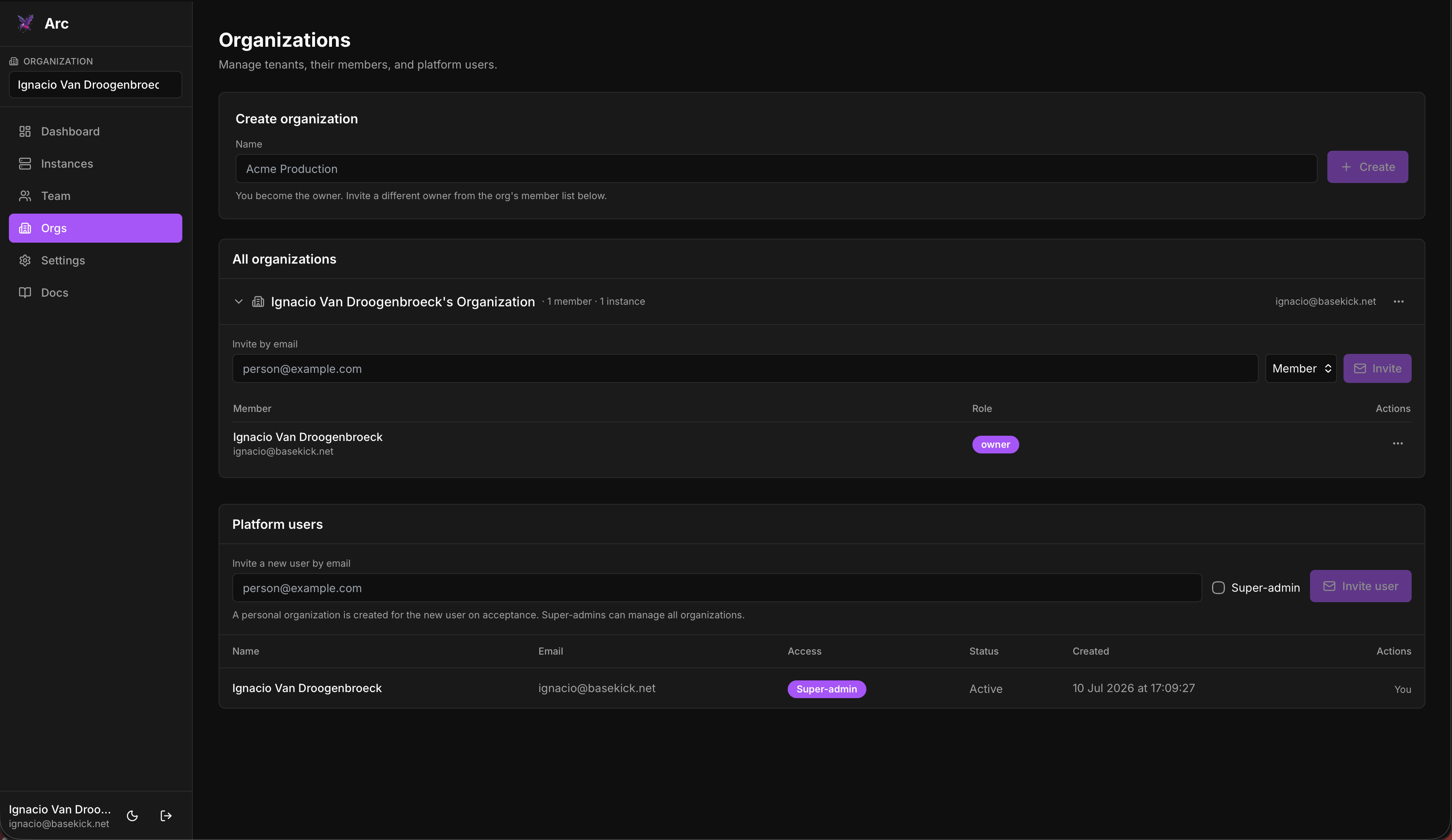 Launchpad organizations